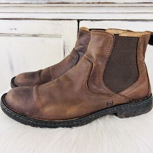 Born Brown Leather Hemlock Chelsea Boots Worn Distressed Old Leather Mens 10.5M